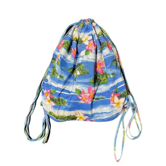 TILT Handbags - Vintage Y2K Hawaiian Tropical Drawstring Backpack